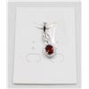 Image 1 : #93-UNHEATED  RED GARNET  & CZ GEMSTONE PENDANT