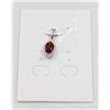 Image 1 : #100-UNHEATED  RED GARNET  & CZ GEMSTONE PENDANT