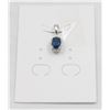 Image 1 : #32-HEATED BLUE SAPPHIRE  & CZ GEMSTONE PENDANT