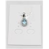 Image 1 : #06-SKY BLUE TOPAZ & CZ GEMSTONE PENDANT