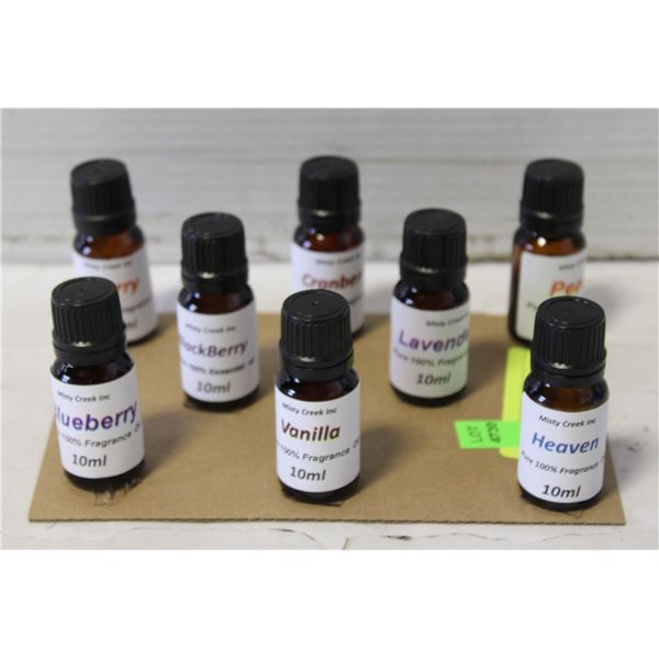 NEW 8 BOTTLES 10ML FRAGRANCE ASSORTED OILS
