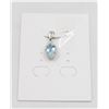 Image 1 : #03-SKY BLUE TOPAZ & CZ GEMSTONE PENDANT