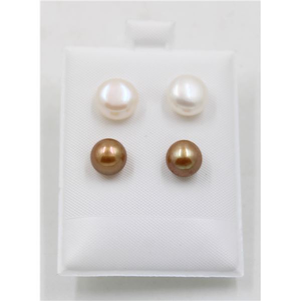 #140-NATURAL AKOYA PEARL EARRINGS