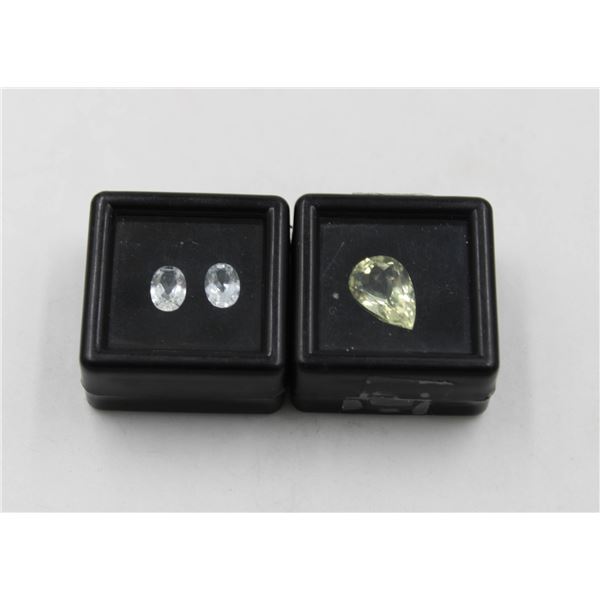 #249- UNHEATED LEMON QZ  4.19CT & WHITE TOPAZ 1.80