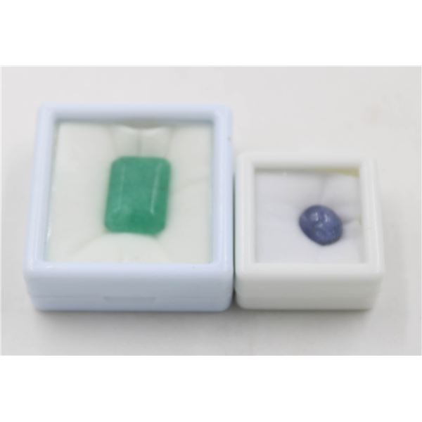 #247-UNHEATED TANZANITE 3.75 CT  & GREEN JADE16.10