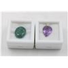 Image 1 : #255- UNHEATED AMETHYST 3.90CT & EMERALD 6.95 CT