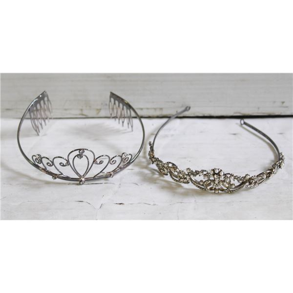 2 RHINESTONE TIARA HEAD PIECES TOGETHER-ESTATE