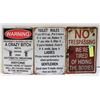 Image 1 : LOT OF 3 METAL NOVELTY SIGNS