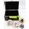 Image 1 : STAIN GLASS BOX FULL OF CRYSTAL ROCKS-ESTATE