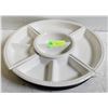 Image 1 : 14 INCH WHITE CERAMIC ANTIPASTO DISH ON LAZY