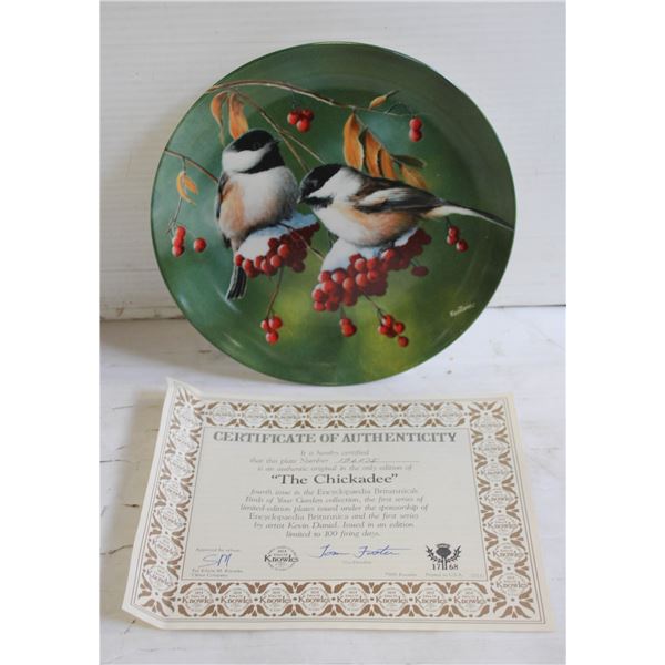 1986 KNOWLES LTD EDIT. "THE CHICKADEE" FINE