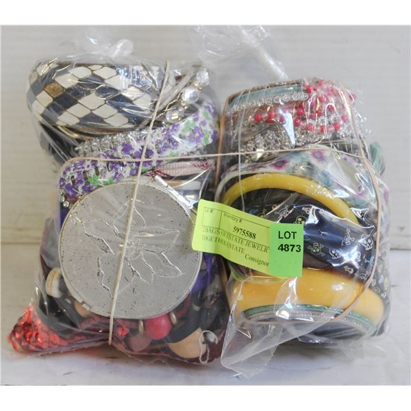 2 BAGS OF ESTATE JEWELRY TOGETHER-ESTATE