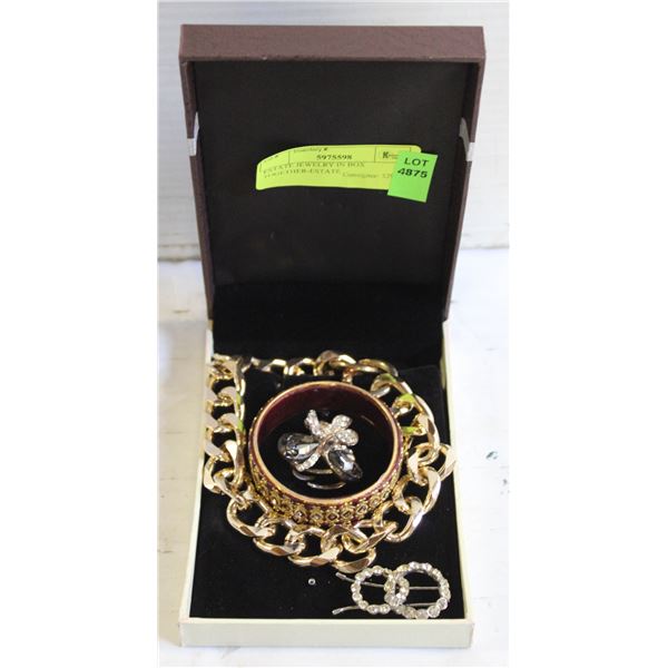 ESTATE JEWELRY IN BOX TOGETHER-ESTATE
