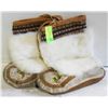 Image 1 : SIZE 9 MUKLUKS BEADED FUR TRIM HIDE-ESTATE