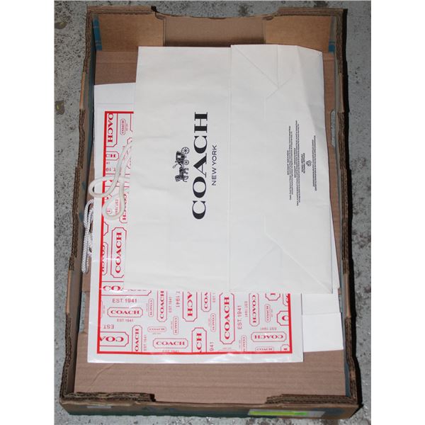 TWO PAPER COACH BAGS AND ONE COACH BOX