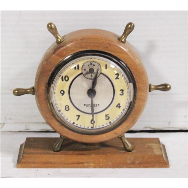 1950 PAPOOSE TRADE MARK SHIPS WHEEL CLOCK