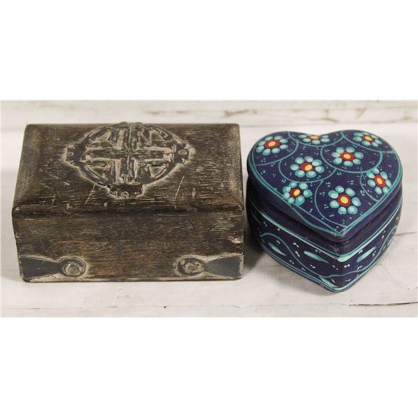 TREASURE TRUNK & HEART TERRACOTTA TRINKET BOX