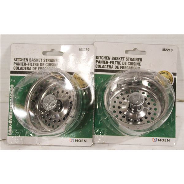 NEW PAIR MOEN SINK BASKET STRAINERS M2210