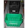 Image 1 : 3 GREEN PC BINS & 2 MILK CRATES