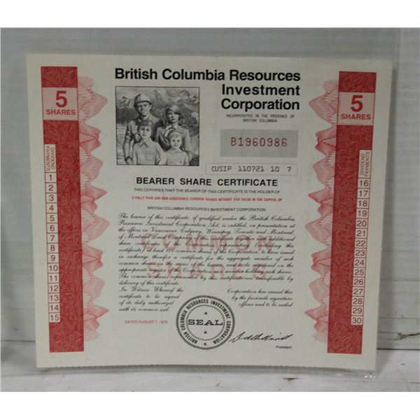 1979 B.C. RESOURCES INVESTMENT CORP.