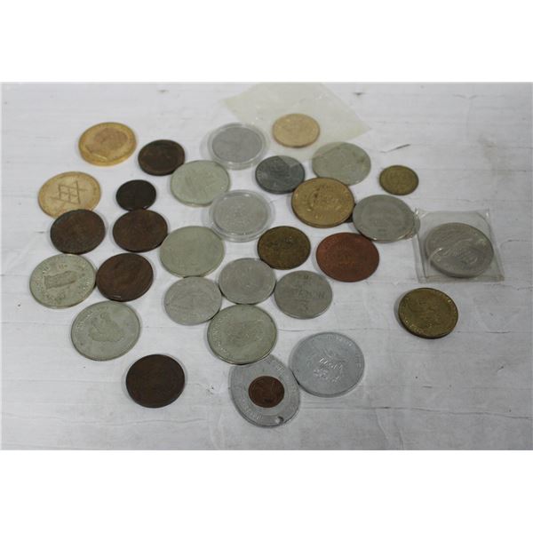 VARIOUS VINTAGE TOKENS & MEDALLIONS ETC.