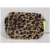 Image 1 : NEW FAUX FUR ANIMAL PRINT HANDBAG PURSE WITH GOLD