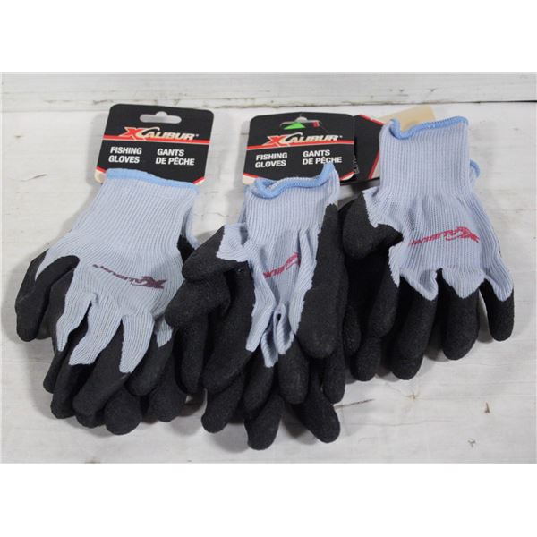 3 PAIRS OF FISHING GLOVES - NEW