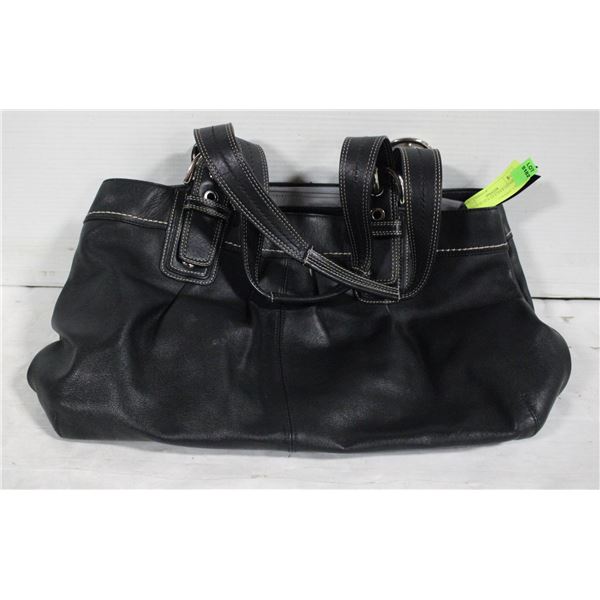 COACH BLACK LEATHER HANDBAG PURSE