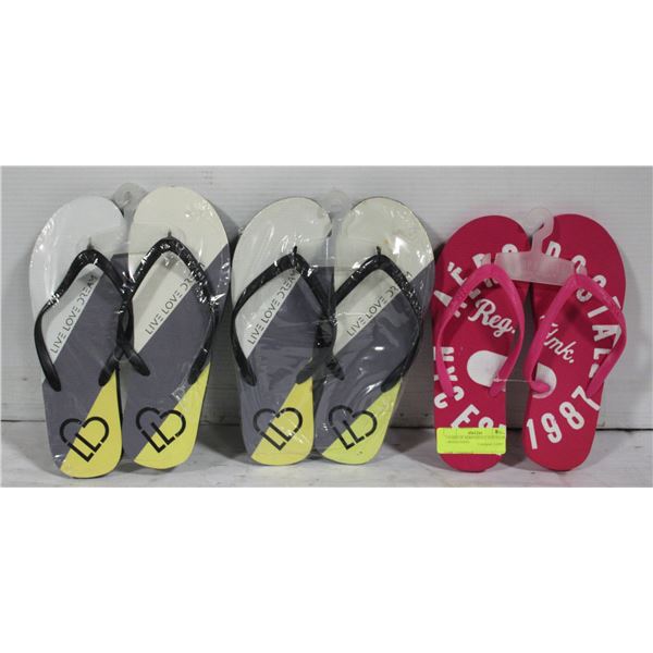 3 PAIRS OF AERPOSTALE FLIP FLOPS - MIXED SIZES