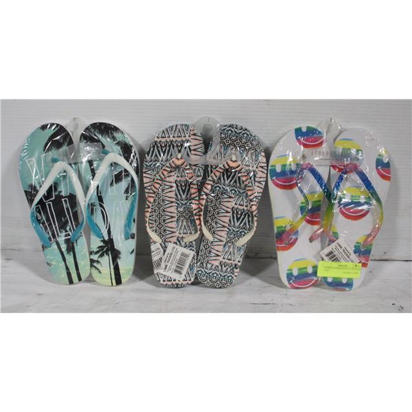 3 PAIRS OF AERPOSTALE FLIP FLOPS - SIZE 7