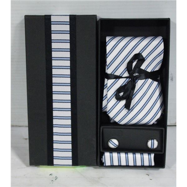 NEW MEN'S TIE SET - TIE, POCKET SQUARE, CUFFLINKS
