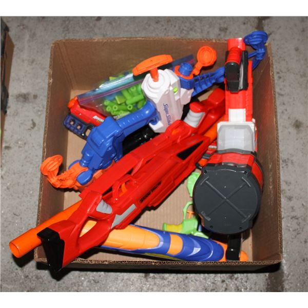 NERF/TOY GUNS WITH FOAM BULLETS BOX LOT