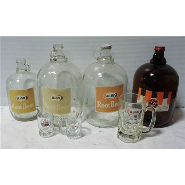 4 A&W JUGS