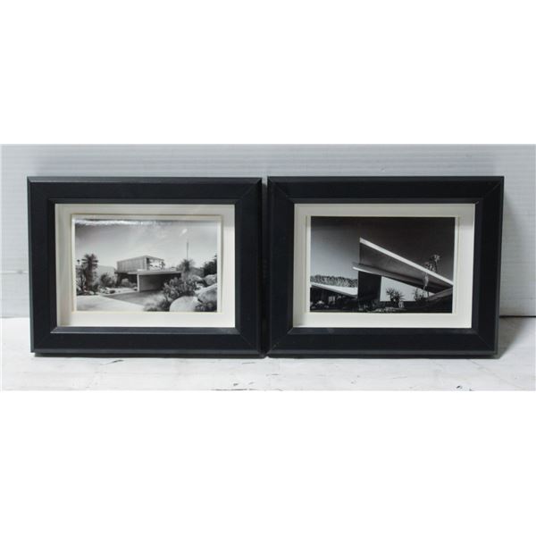 VINTAGE B & W FRAMED PHOTOS- LOT OF 2