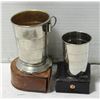 Image 1 : ANTIQUE SET OF COLLASPEABLE DRINKING METAL CUPS