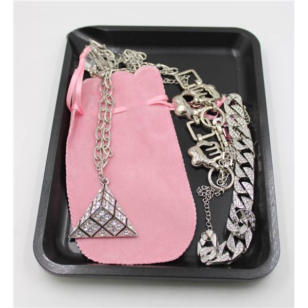 NEW BLACK TRAY WITH 4 NEW JEWELRY PIECES - RETAIL