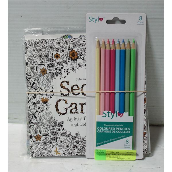NEW 4 SECRET GARDEN  COLORING BOOKS WITHCOLORED