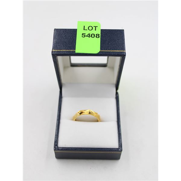 GOLD PLATED WEDDING RING WITH SMALL DIAMONDS -