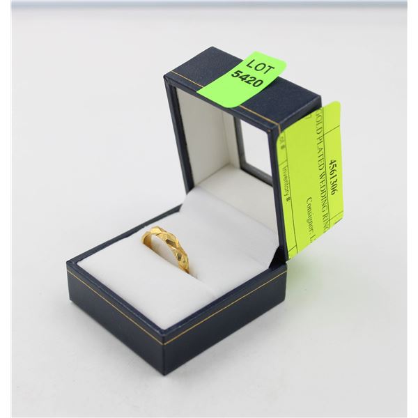 GOLD PLATED WEDDING RING - SIZE 7