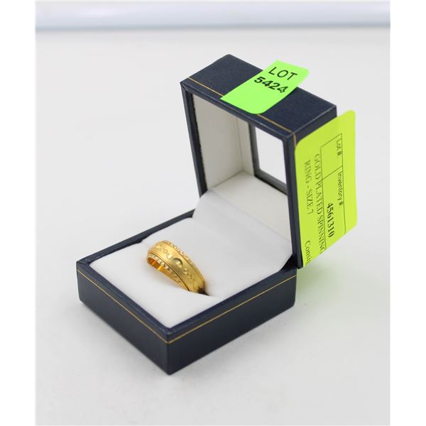 GOLD PLATED SPINNING WEDDING RING - SIZE 7