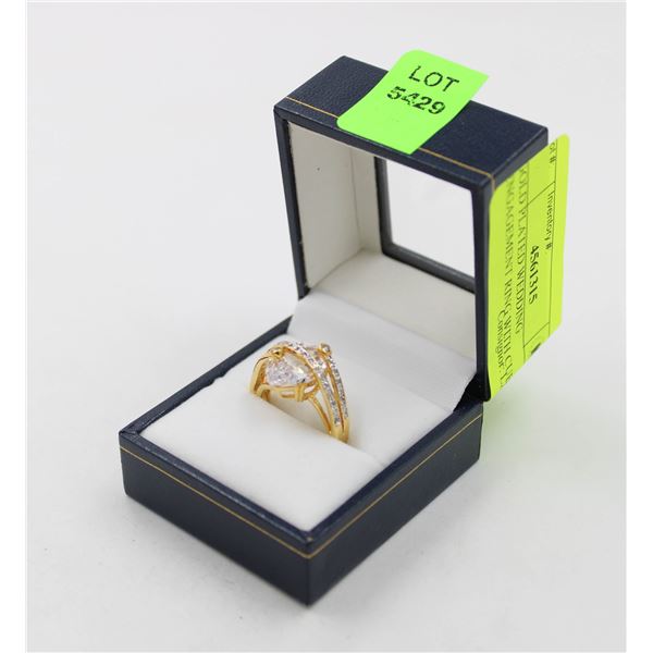 GOLD PLATED WEDDING ENGAGEMENT RING WITH CUBIC