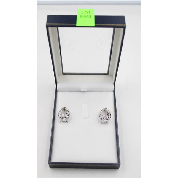 SILVER CLIP ON EARRINGS WITH CUBIC