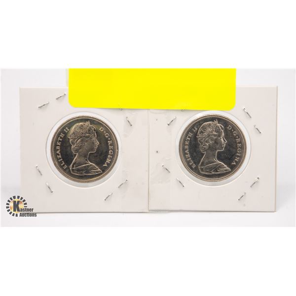 LOT OF 2 1969 CANADIAN HALF DOLLARS