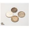 Image 2 : 5 OLD VARIOUS SILVER CANADIAN COINS
