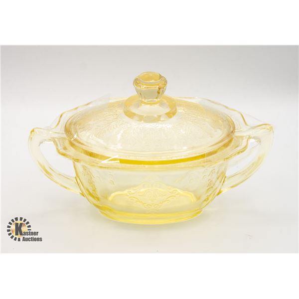 VINTAGE URAINIUM GLASS LIDDED