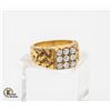 Image 1 : RHINESTONE RING SIZE 10.5 STAMPED 18K UNTESTED