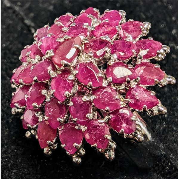 BZ1998-57A SILVER 7.84G RUBY RING