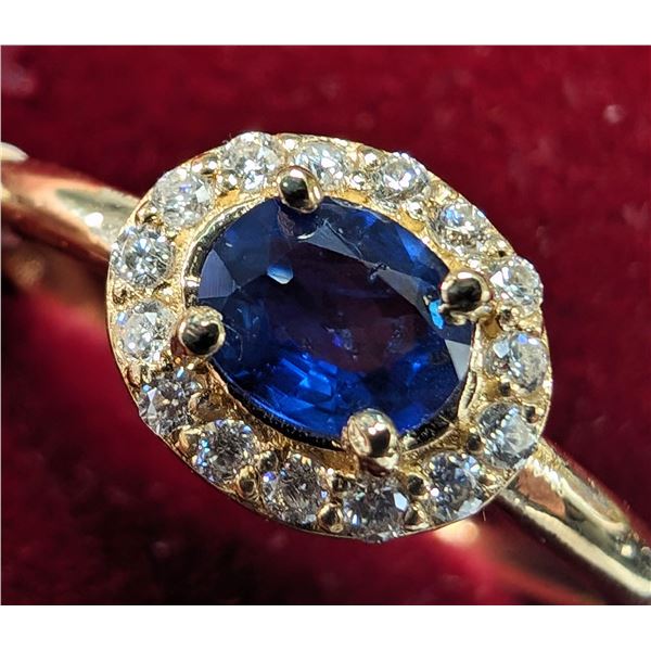 BZ1998-54A 10K 2.02G SAPPHIRE/MOISSANITE RING