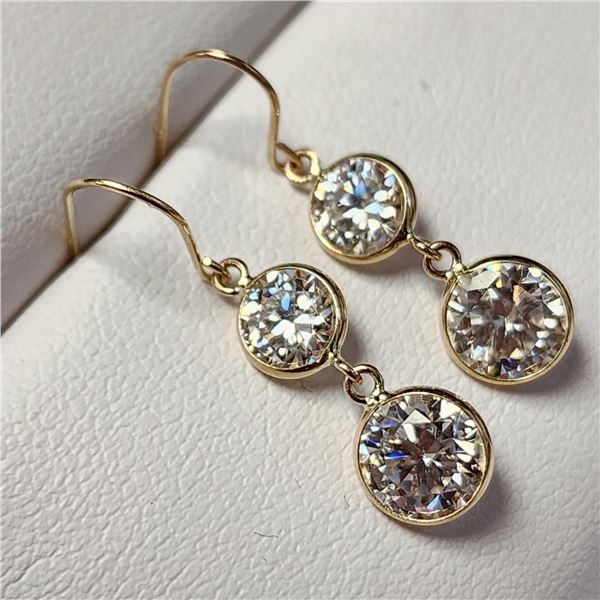 BZ1628-11 10K MOISSANITE(3CT) EARRINGS
