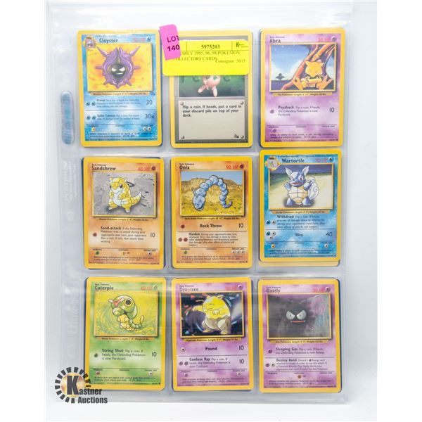 54 EARLY 1995, 96, 98 POKEMON COLLECTORS CARDS